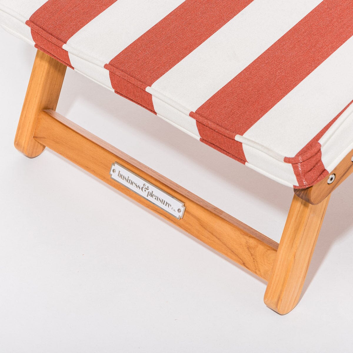 The Club Chair - Teak Natural - Crew Le Sirenuse Stripe Club Chair Business & Pleasure Co.