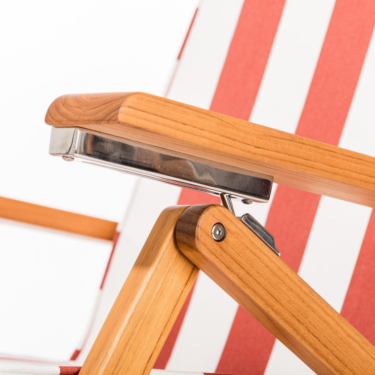 The Club Chair - Teak Natural - Crew Le Sirenuse Stripe Club Chair Business & Pleasure Co.