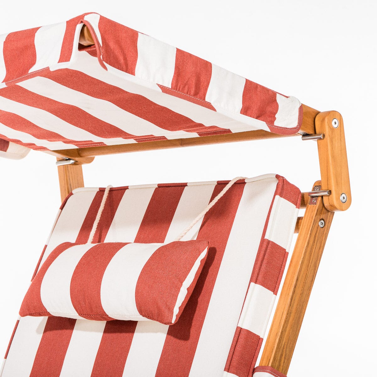 The Club Chair - Teak Natural - Crew Le Sirenuse Stripe Club Chair Business & Pleasure Co.