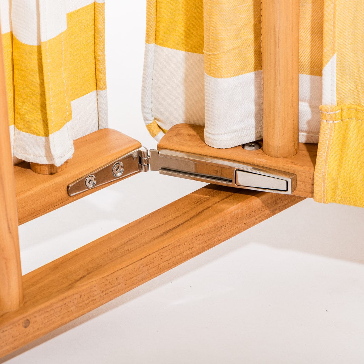 The Club Chair - Teak Natural - Crew Mimosa Yellow Stripe Club Chair Business & Pleasure Co.