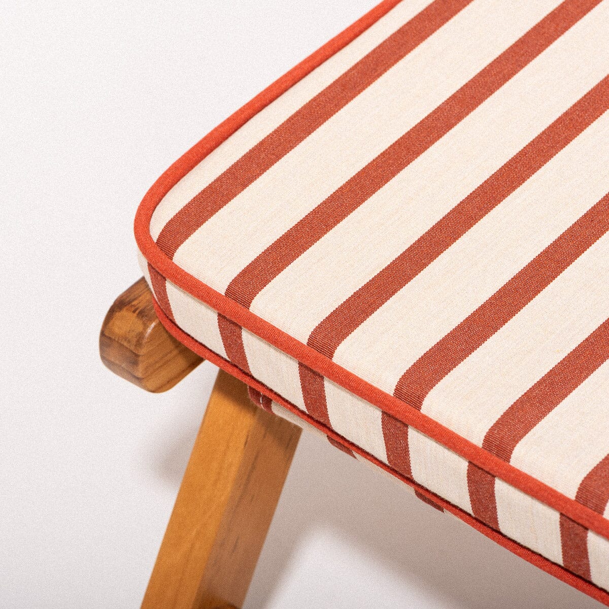 The Club Chair - Teak Natural - Monaco Le Sirenuse Stripe Club Chair Business & Pleasure Co.