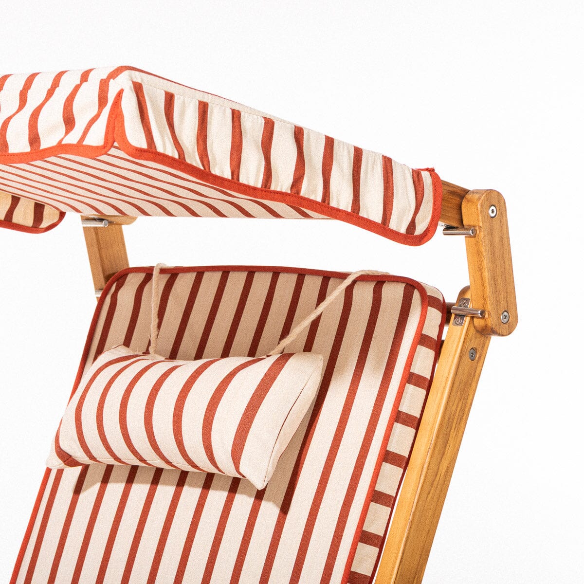 The Club Chair - Teak Natural - Monaco Le Sirenuse Stripe Club Chair Business & Pleasure Co.
