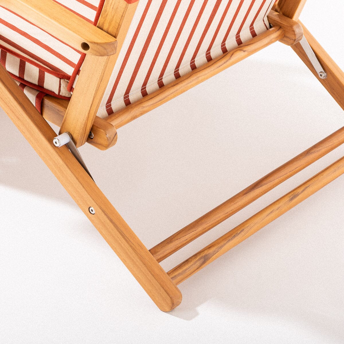 The Club Chair - Teak Natural - Monaco Le Sirenuse Stripe Club Chair Business & Pleasure Co.