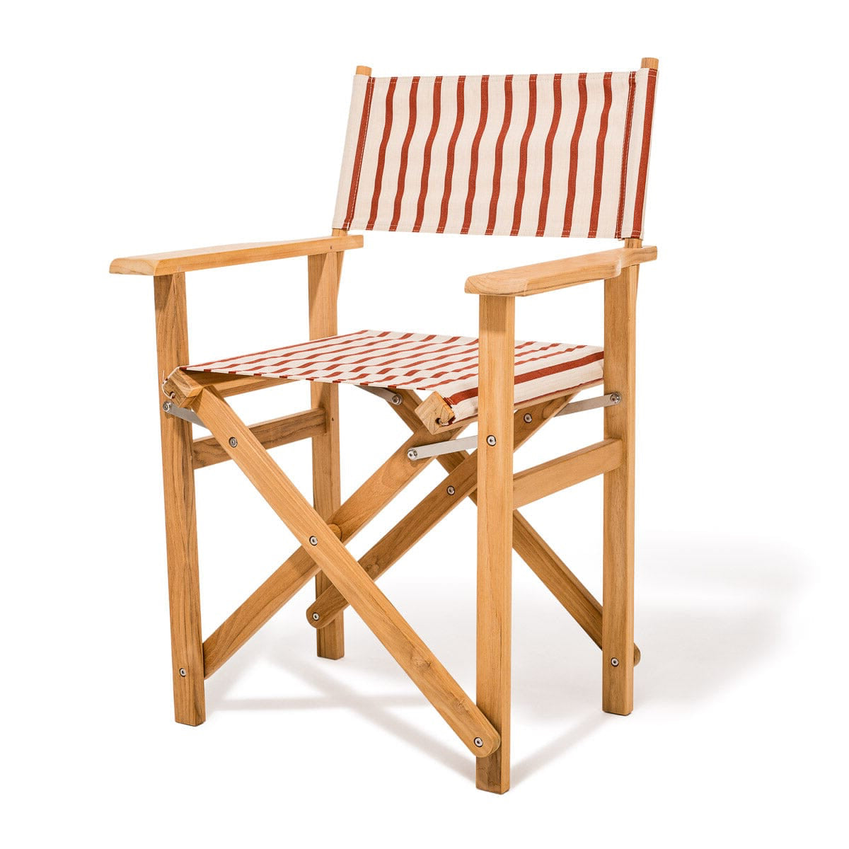The Directors Chair - Table Height - Teak Natural - Monaco Le Sirenuse Stripe Directors Chair Business & Pleasure Co.