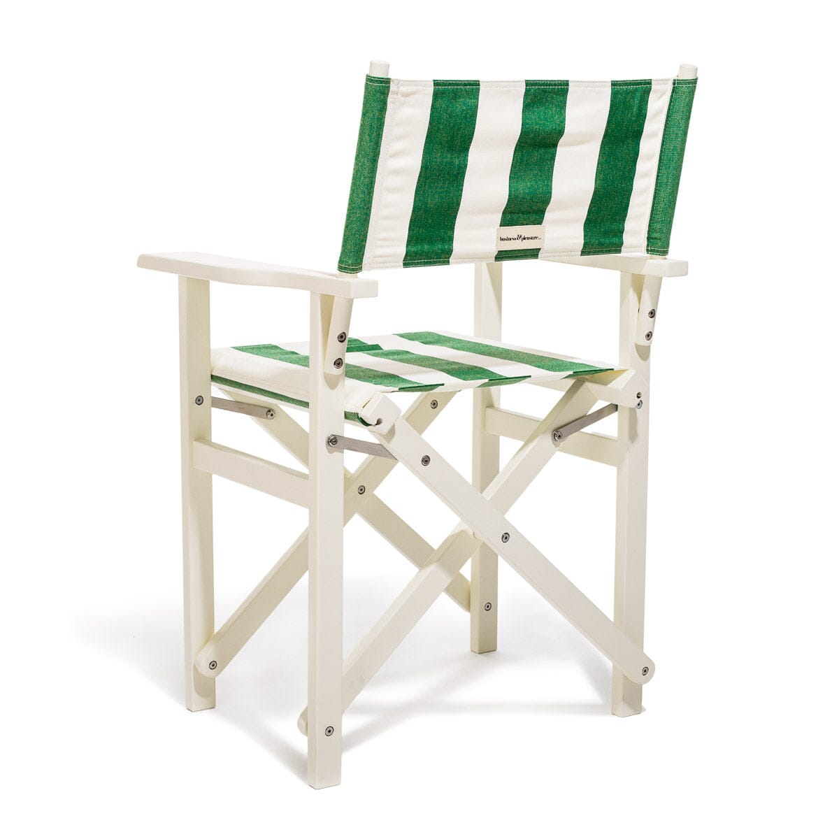The Directors Chair - Table Height - Acacia White - Crew Canyon Green Stripe Directors Chair Business & Pleasure Co.