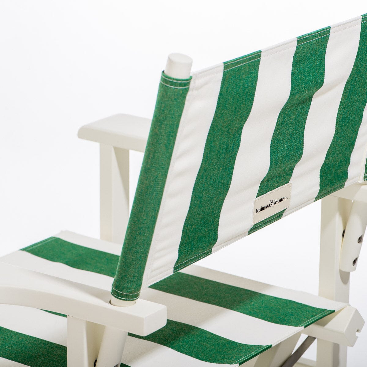 The Directors Chair - Table Height - Acacia White - Crew Canyon Green Stripe Directors Chair Business & Pleasure Co.