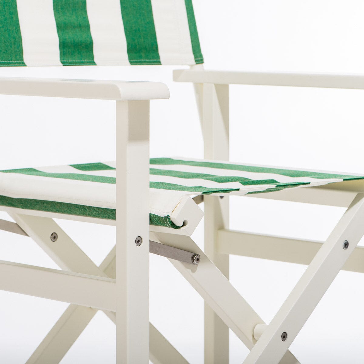 The Directors Chair - Table Height - Acacia White - Crew Canyon Green Stripe Directors Chair Business & Pleasure Co.