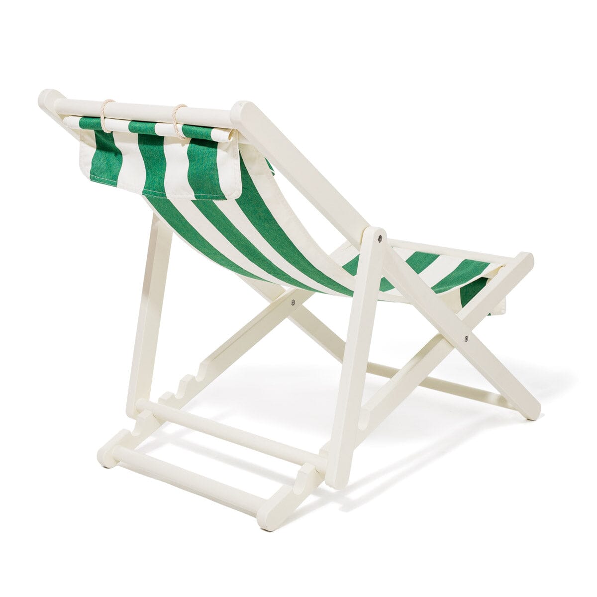 The Sling Chair - Acacia White - Crew Canyon Green Stripe Sling Chair Business & Pleasure Co.