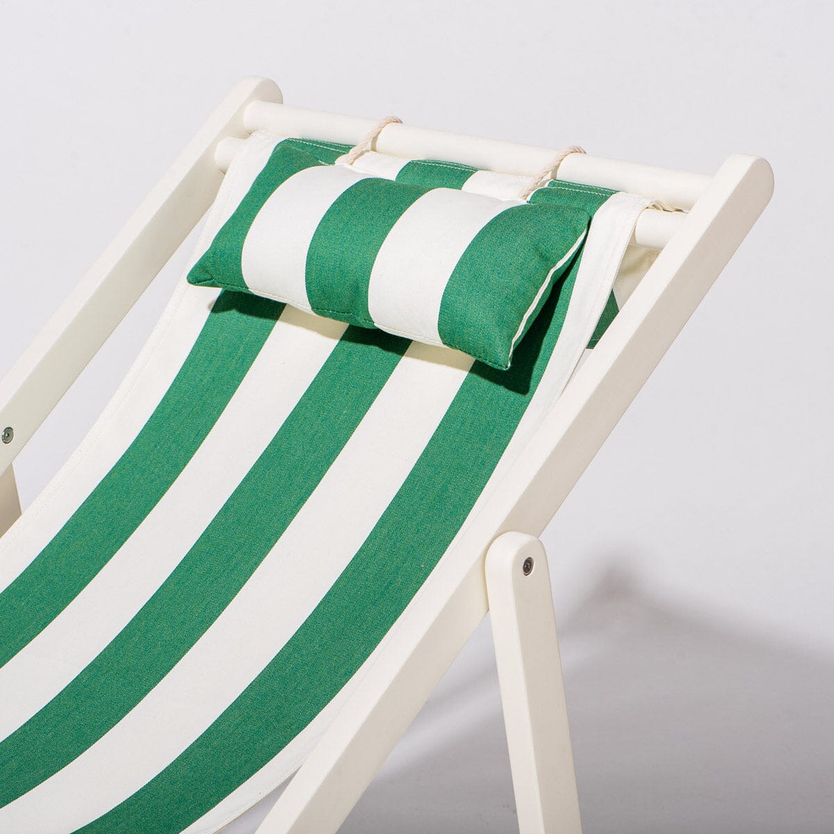 The Sling Chair - Acacia White - Crew Canyon Green Stripe Sling Chair Business & Pleasure Co.