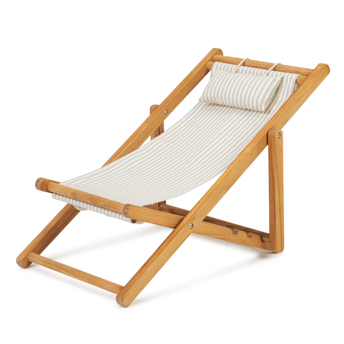 Mini Sling Chair in Sage Stripe in studio