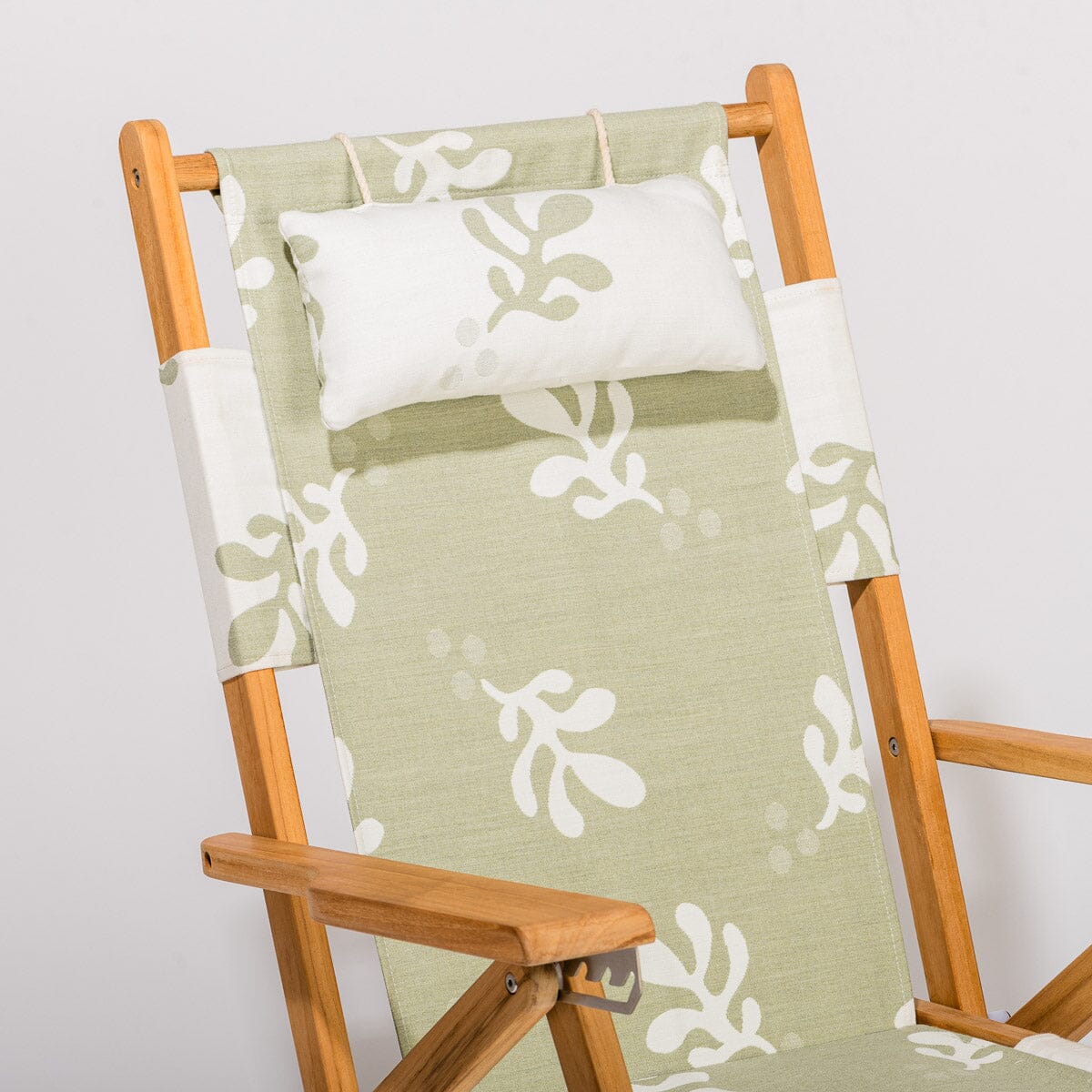 The Tommy Chair - Teak Natural - Benoît Jade Green Jacquard Tommy Chair Business & Pleasure Co.