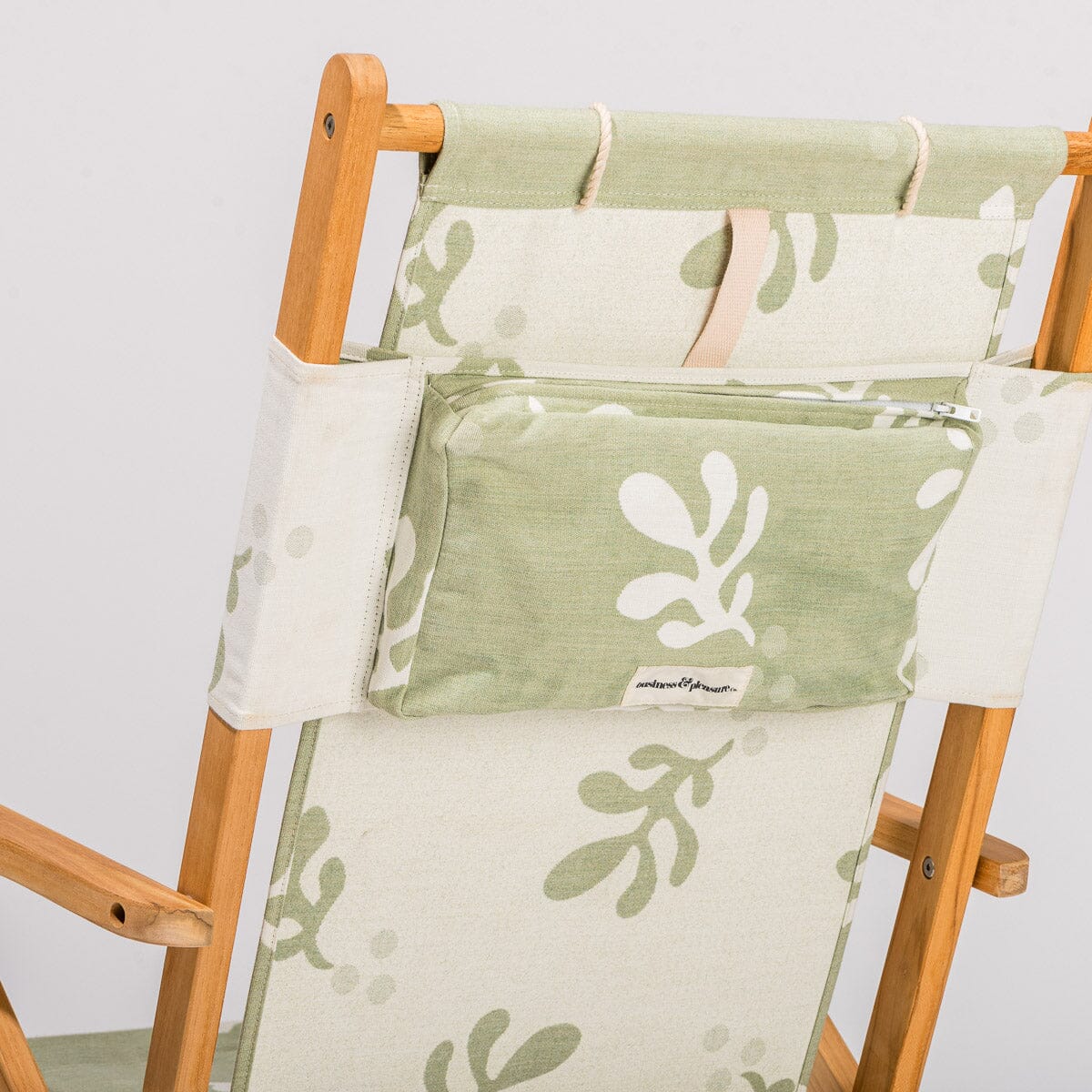 The Tommy Chair - Teak Natural - Benoît Jade Green Jacquard Tommy Chair Business & Pleasure Co.