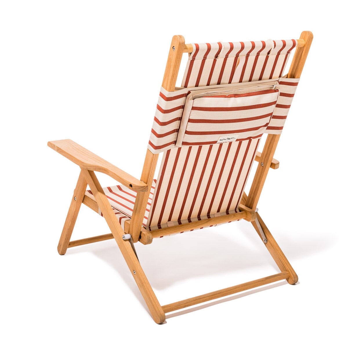 The Tommy Chair - Teak Natural - Monaco Le Sirenuse Stripe Tommy Chair Business & Pleasure Co.