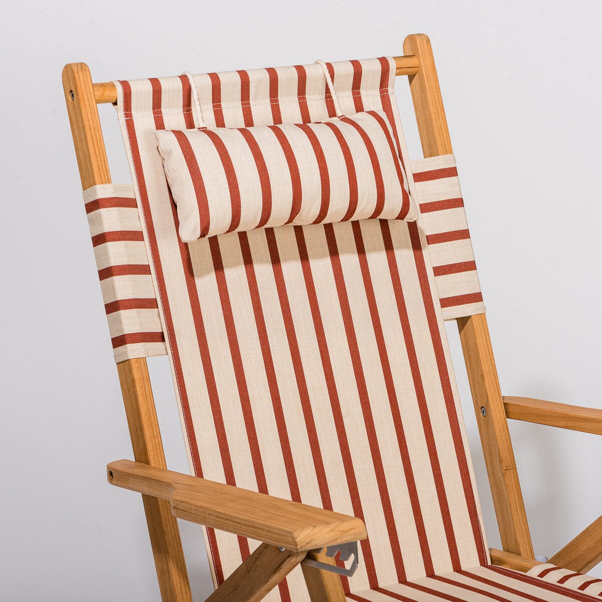 The Tommy Chair - Teak Natural - Monaco Le Sirenuse Stripe Tommy Chair Business & Pleasure Co.