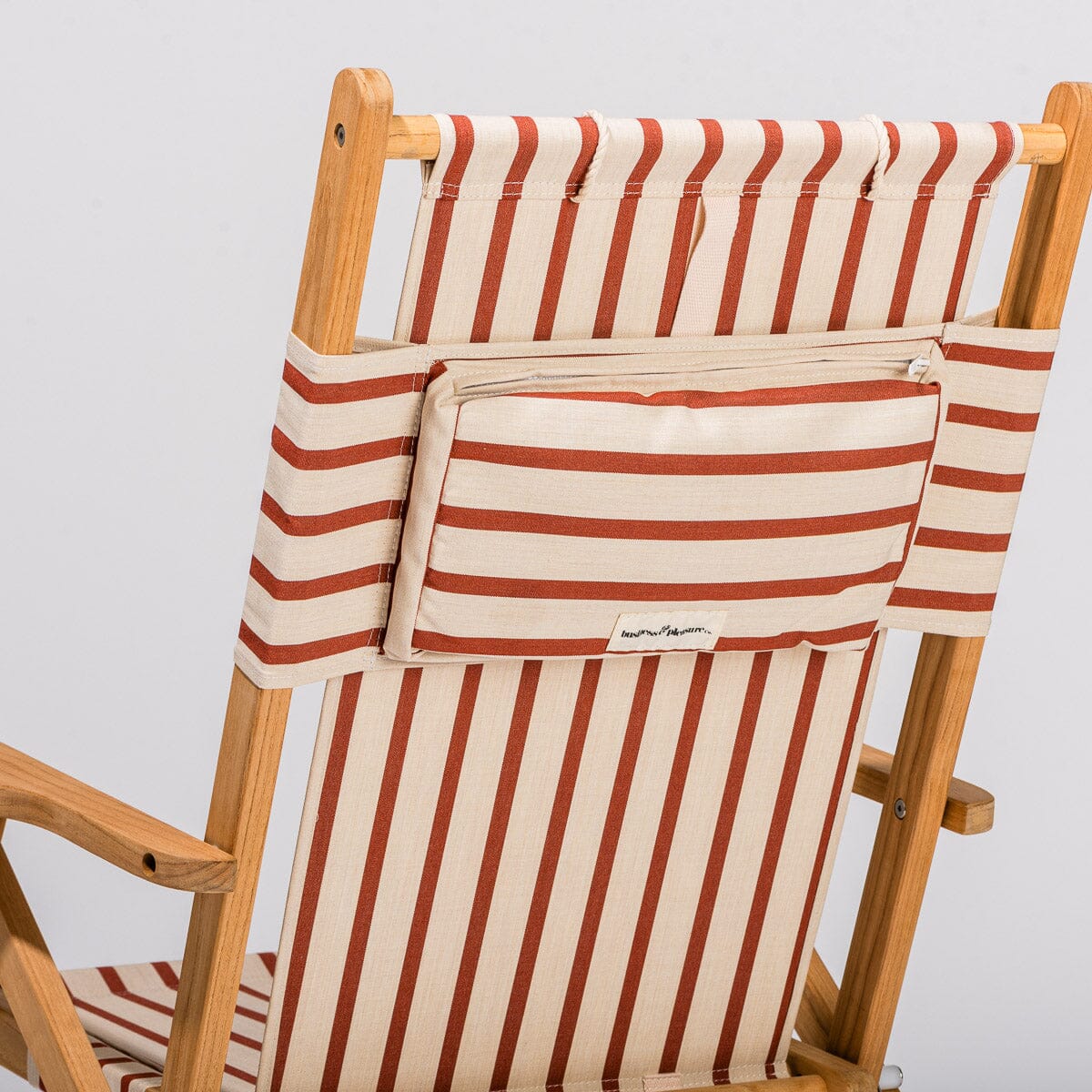 The Tommy Chair - Teak Natural - Monaco Le Sirenuse Stripe Tommy Chair Business & Pleasure Co.