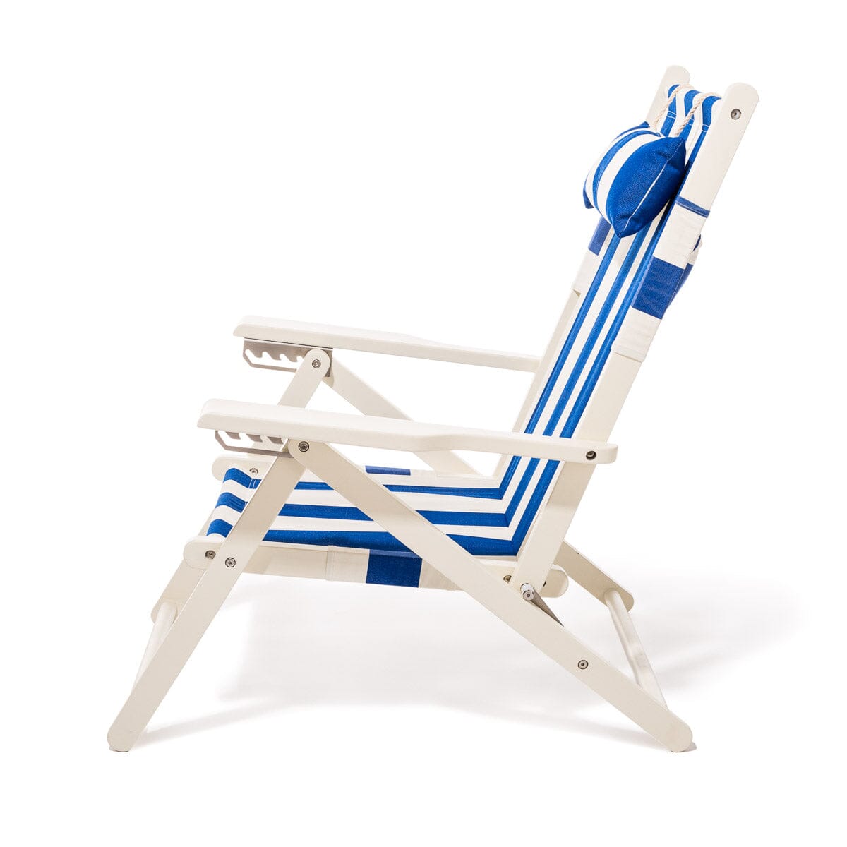 The Tommy Chair - Acacia White - Crew Mediterranean Blue Stripe Tommy Chair Business & Pleasure Co.