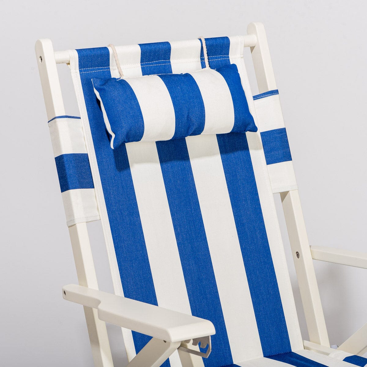 The Tommy Chair - Acacia White - Crew Mediterranean Blue Stripe Tommy Chair Business & Pleasure Co.