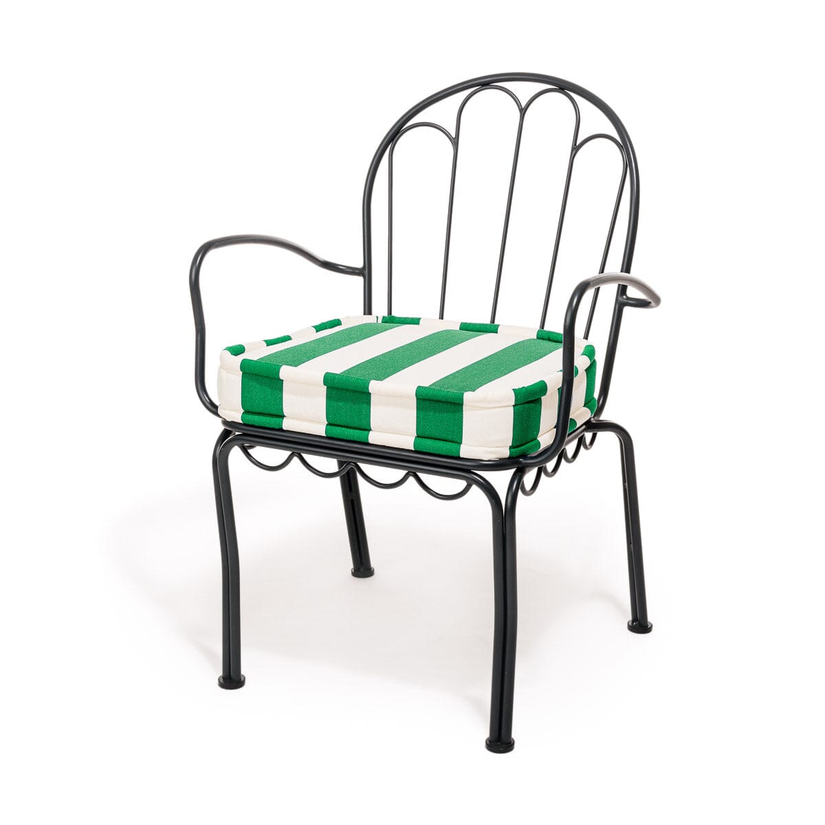 The Al Fresco Dining Chair Cushion - Crew Canyon Green Stripe Al Fresco Chair Cushion Business & Pleasure Co.