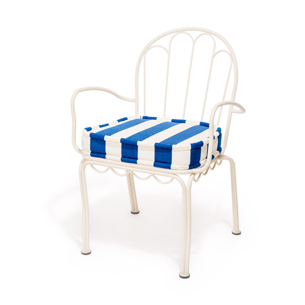 The Al Fresco Dining Chair Cushion - Crew Mediterranean Blue Stripe Al Fresco Chair Cushion Business & Pleasure Co.