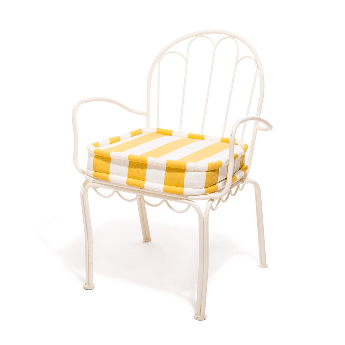 The Al Fresco Dining Chair Cushion - Crew Mimosa Yellow Stripe Al Fresco Chair Cushion Business & Pleasure Co.