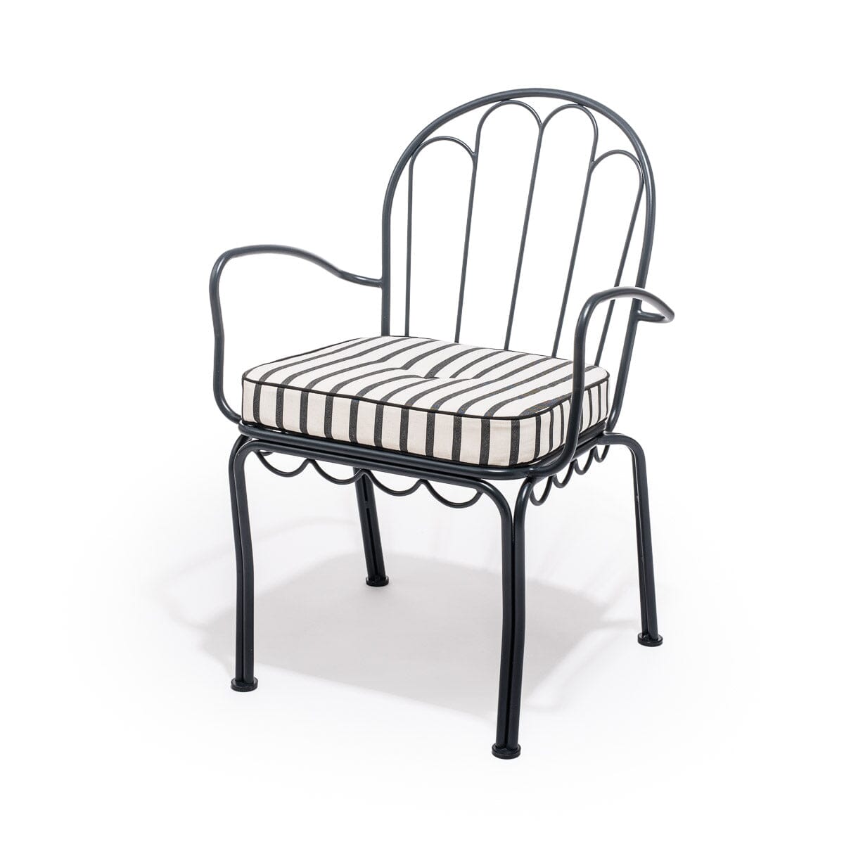 The Al Fresco Chair Cushion - Monaco Black Stripe Al Fresco Chair Cushion Business & Pleasure Co