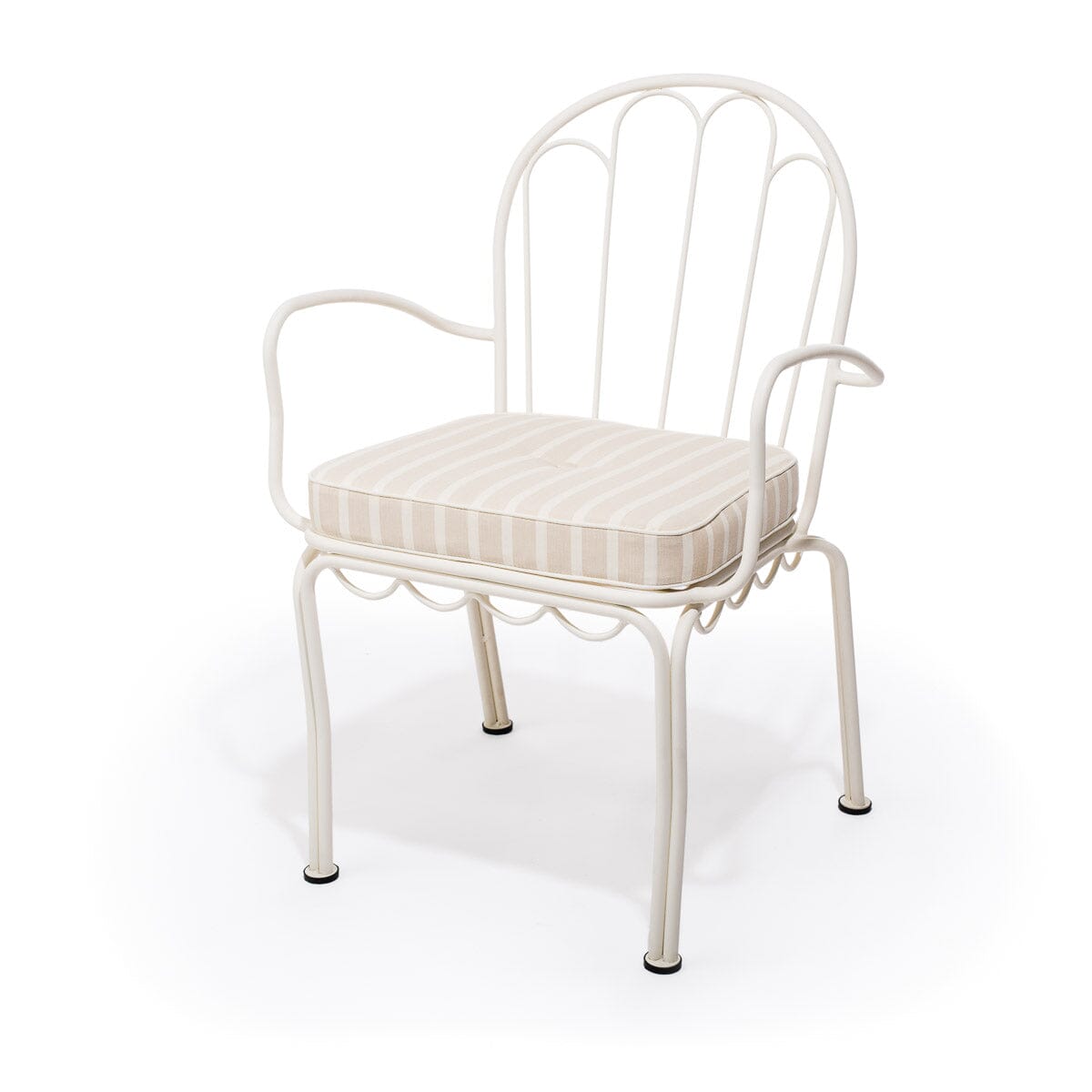 The Al Fresco Chair Cushion - Monaco Natural Stripe Al Fresco Chair Cushion Business & Pleasure Co