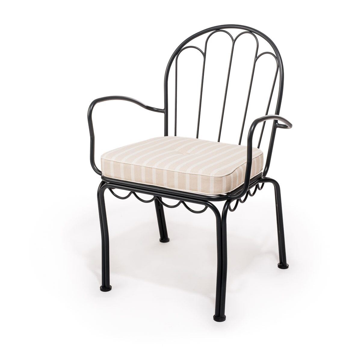 The Al Fresco Chair Cushion - Monaco Natural Stripe Al Fresco Chair Cushion Business & Pleasure Co