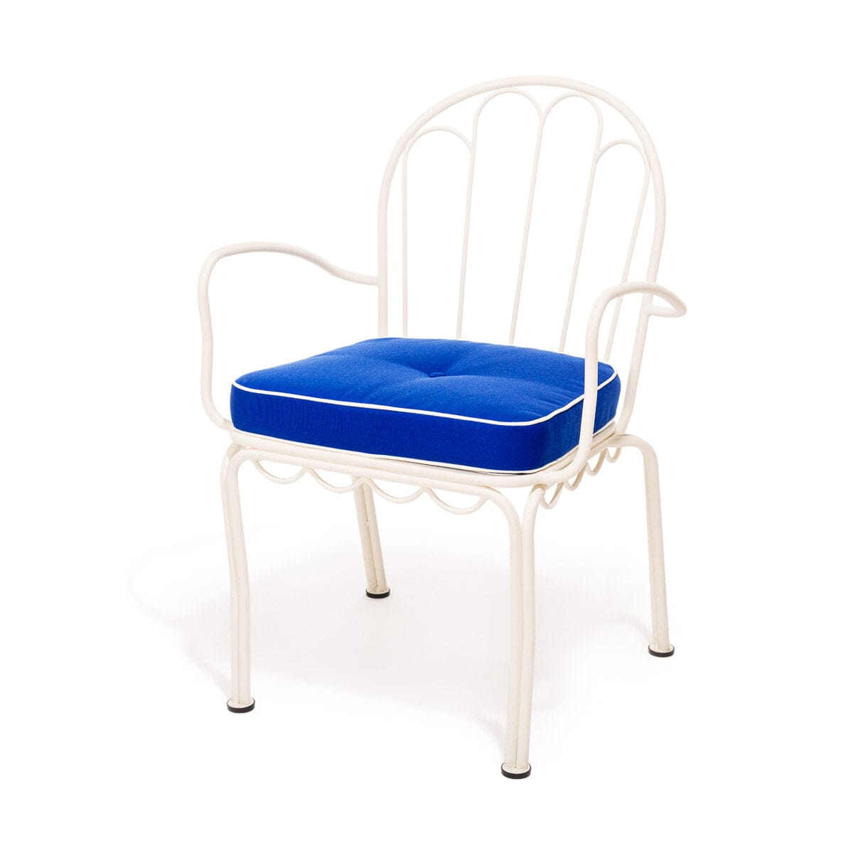 The Al Fresco Dining Chair Cushion - Rivie Mediterranean Blue Al Fresco Chair Cushion Business & Pleasure Co.