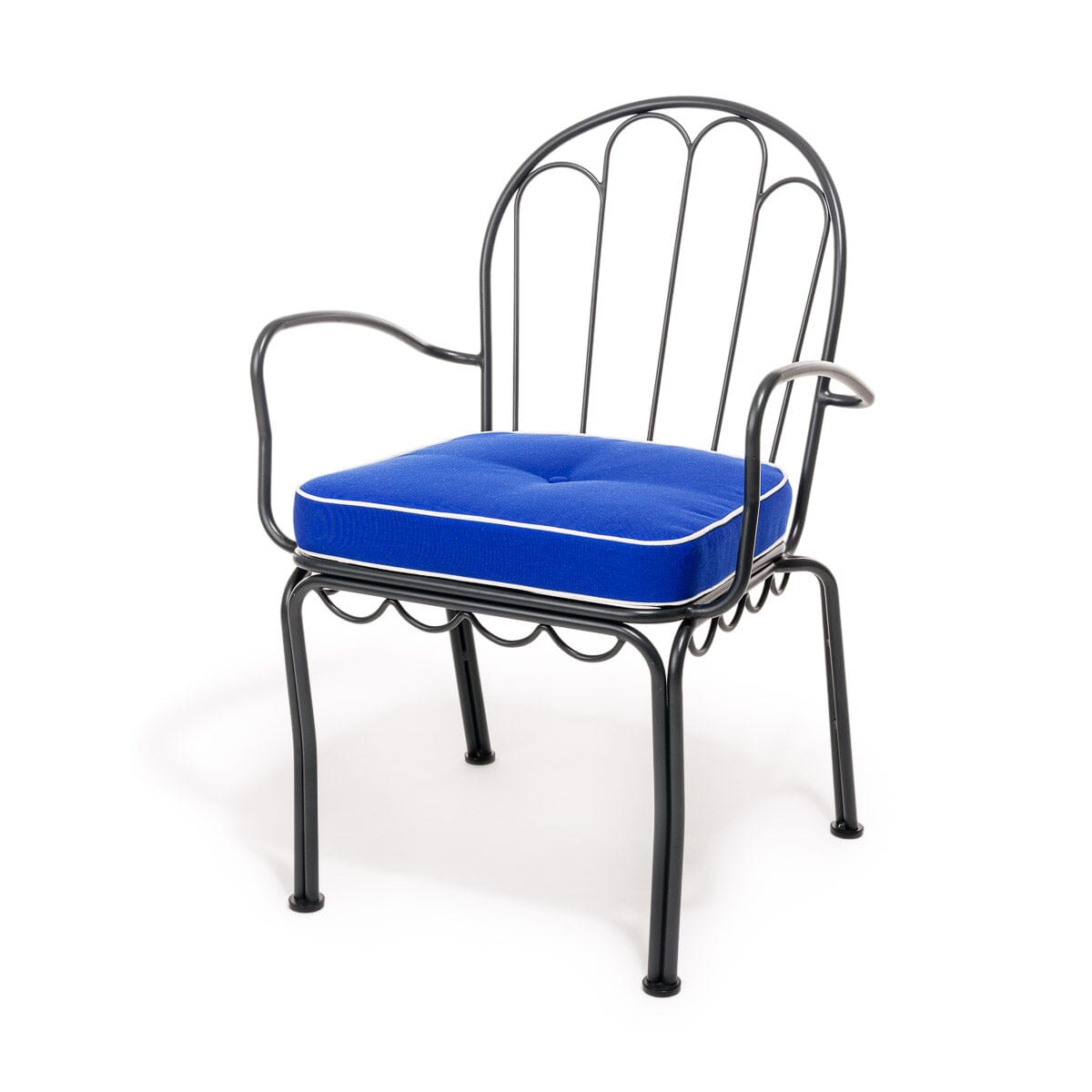 The Al Fresco Dining Chair Cushion - Rivie Mediterranean Blue Al Fresco Chair Cushion Business & Pleasure Co.
