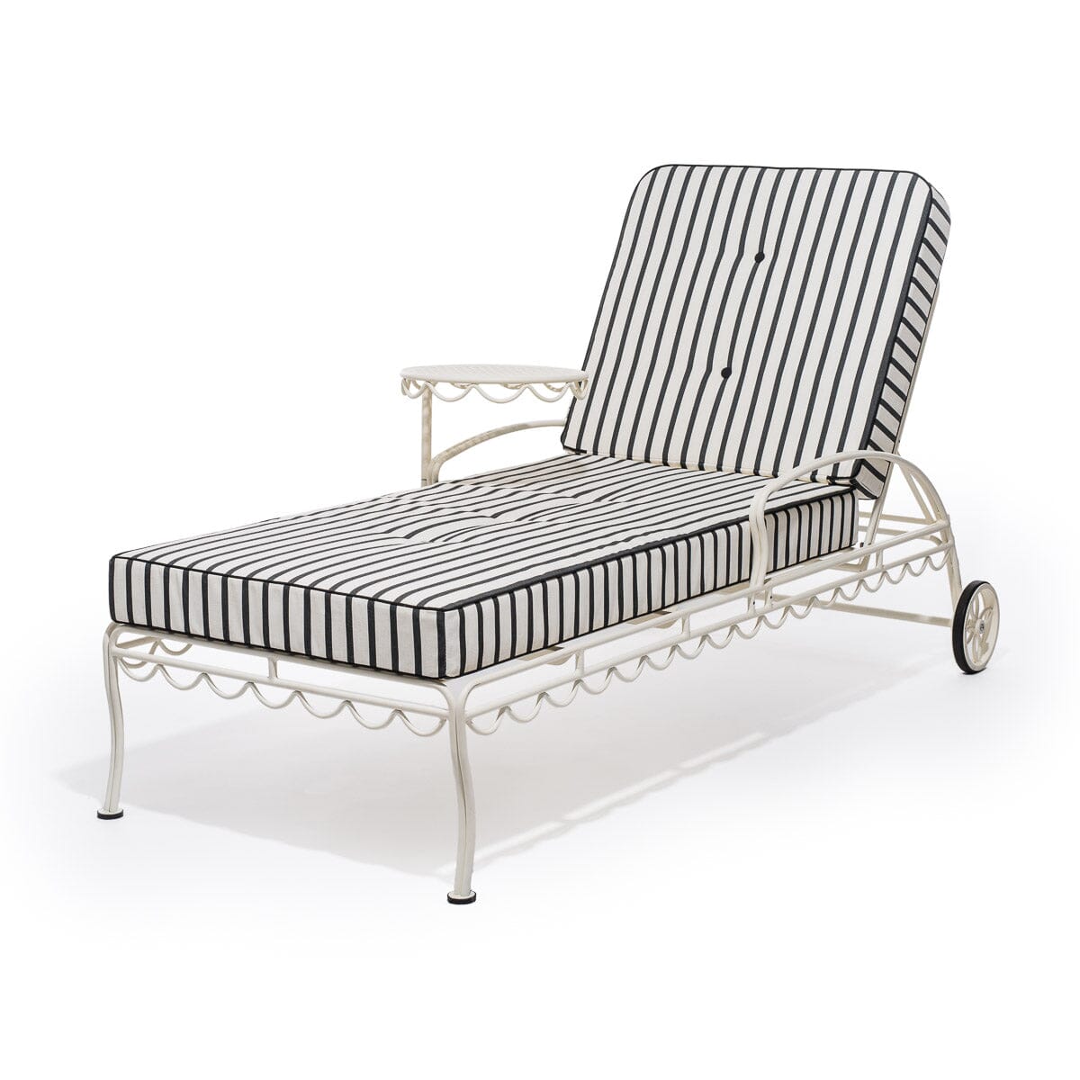 The Al Fresco Sun Lounger Cushion Monaco Black Stripe Business Pleasure Co