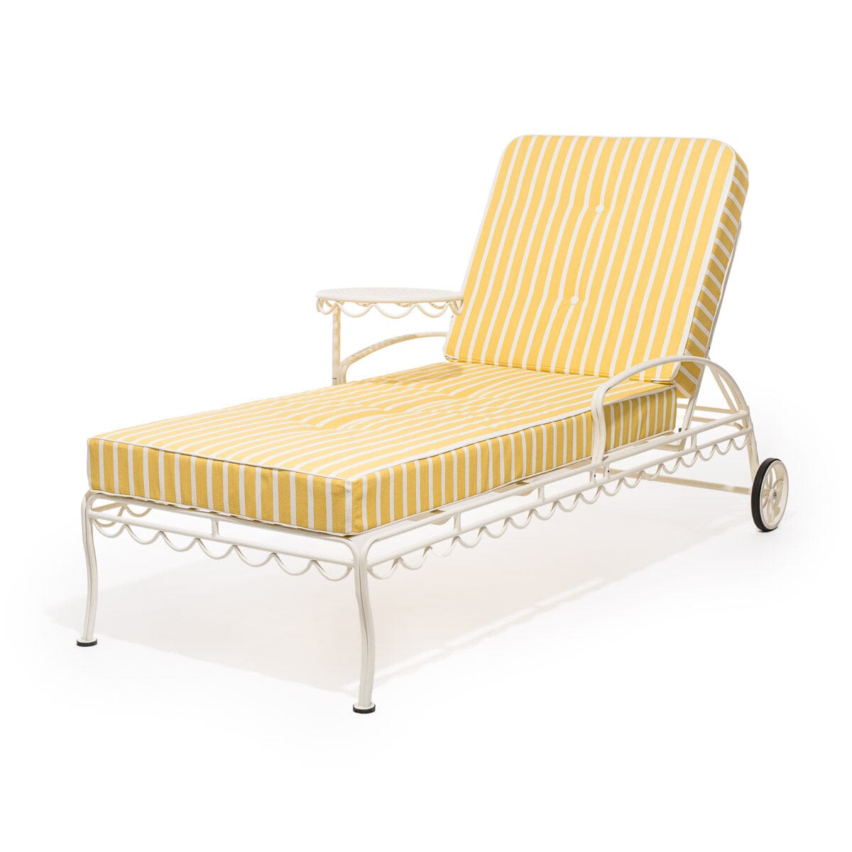 The Al Fresco Sun Lounger Cushion - Monaco Mimosa Stripe Al Fresco Sun Lounger Cushions Business & Pleasure Co