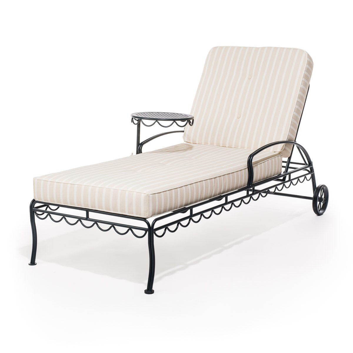 The Al Fresco Sun Lounger Cushion - Monaco Natural Stripe Al Fresco Sun Lounger Cushions Business & Pleasure Co