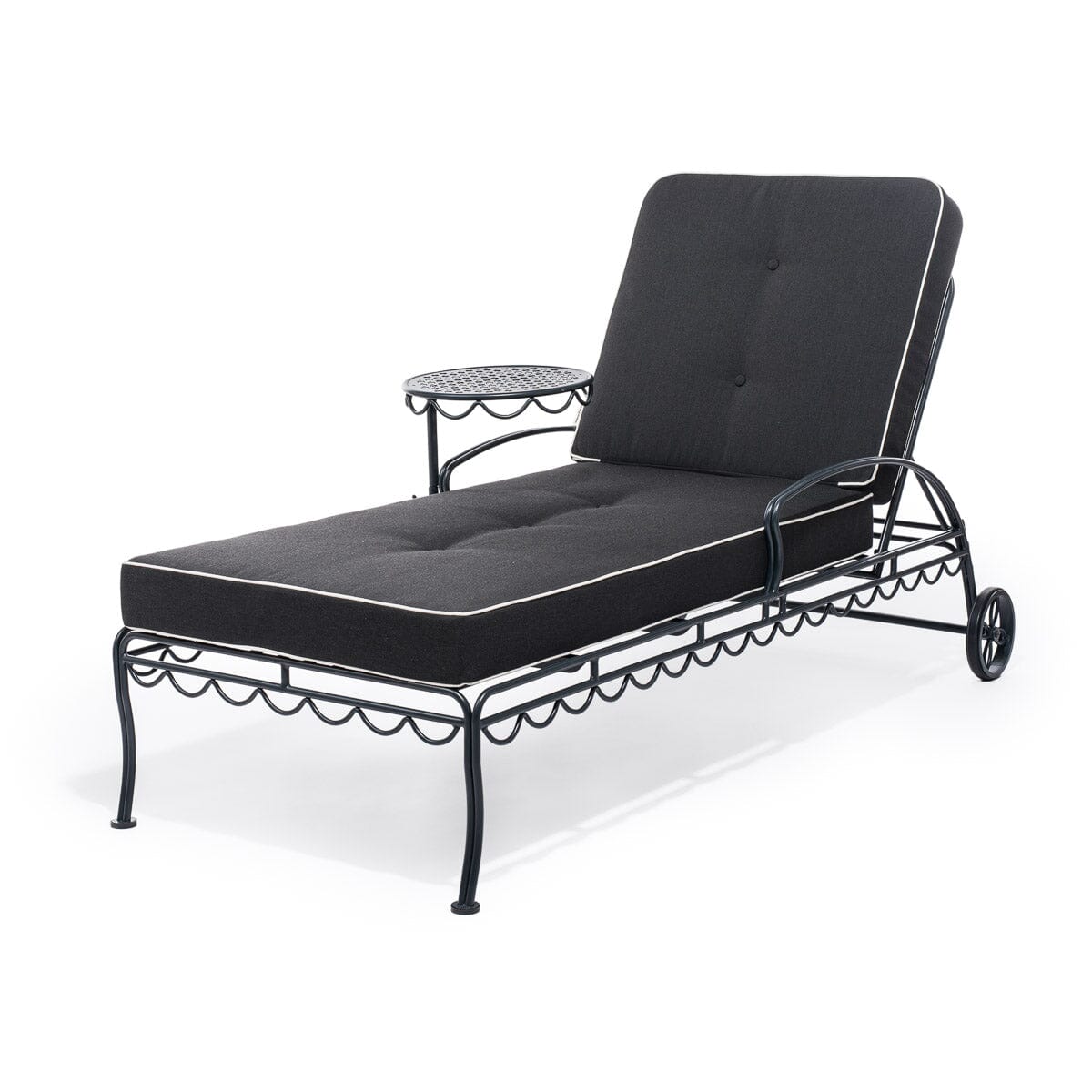 The Al Fresco Sun Lounger Cushion - Rivie Black Al Fresco Sun Lounger Cushions Business & Pleasure Co