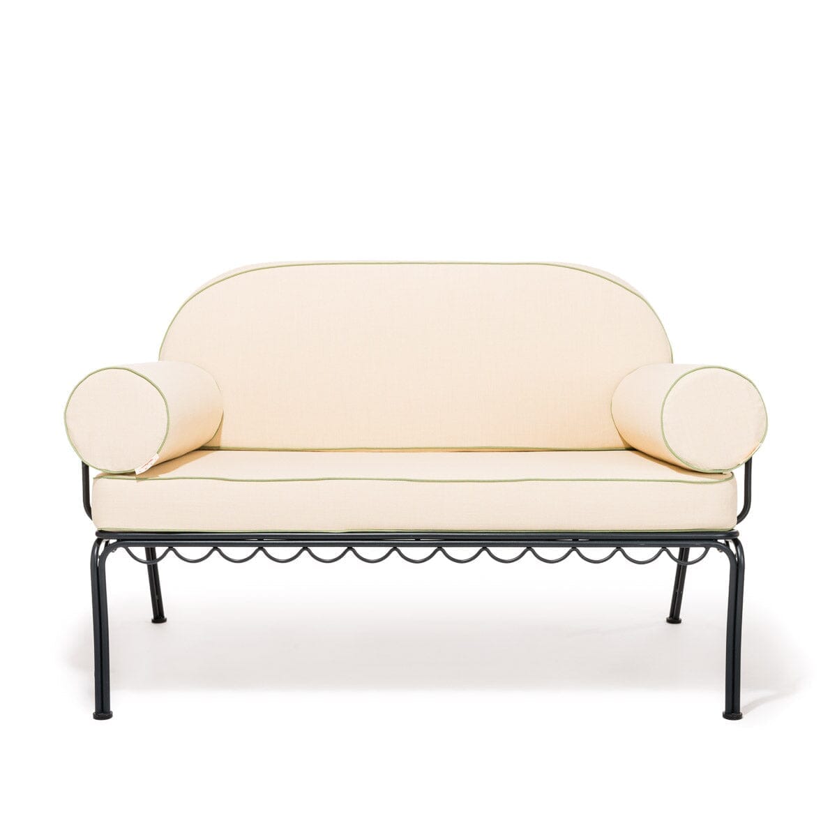 Product image of The Al Fresco Love Seat in Elsa Cream | Vintage Black Frame Bundle Business & Pleasure Co.