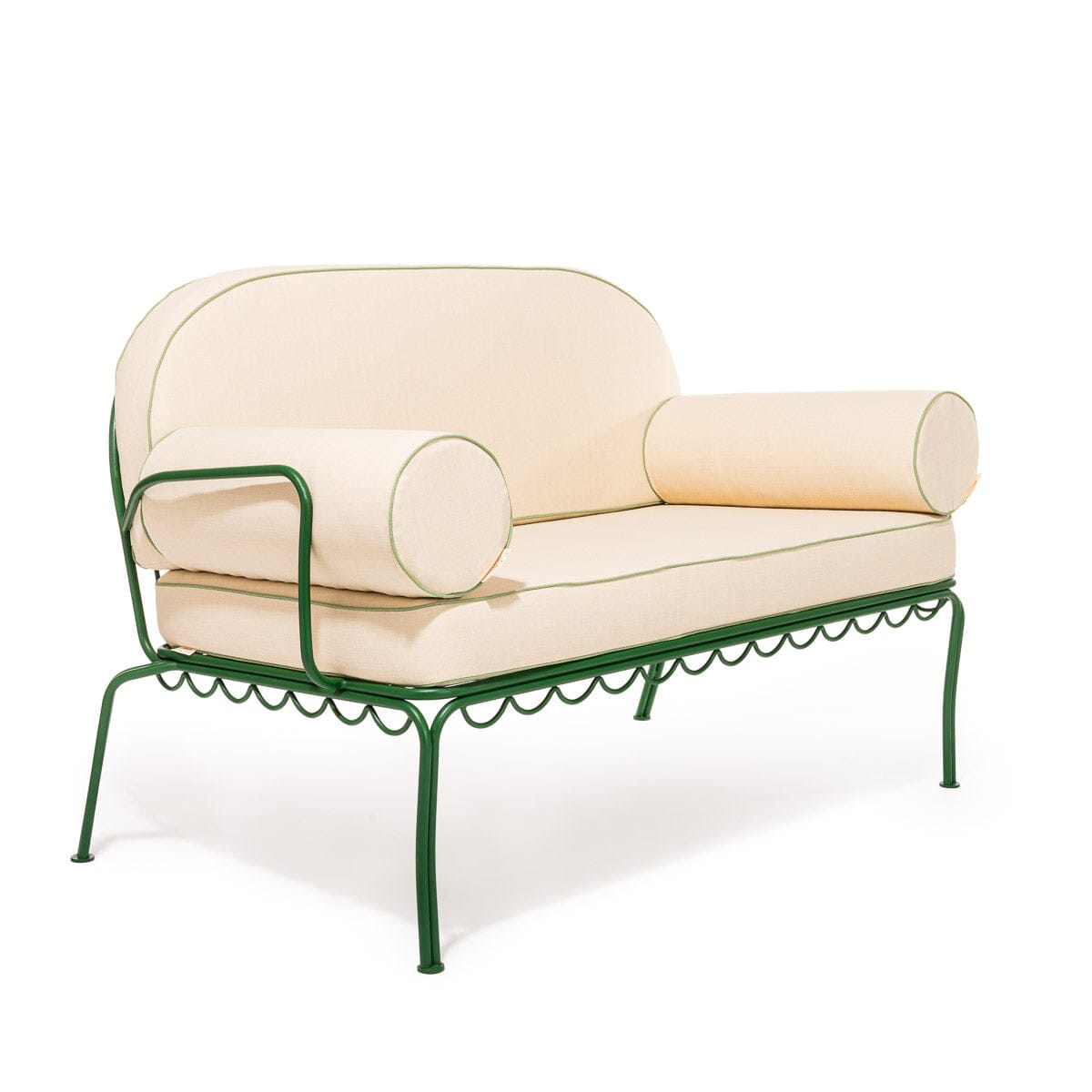 The Al Fresco Love Seat Cushion Cover Set - Elsa Cream Al Fresco Love Seat Cushion Set Business & Pleasure Co.