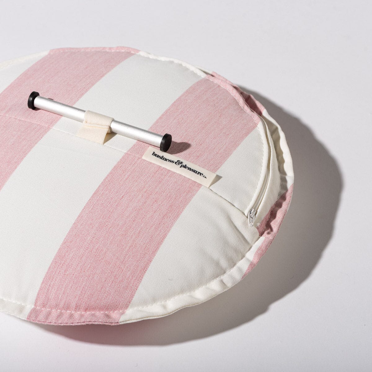 Daisy Teak Stool Crew Pink Stripe | Teakwood Frame Daisy Stool Kit Business & Pleasure Co.