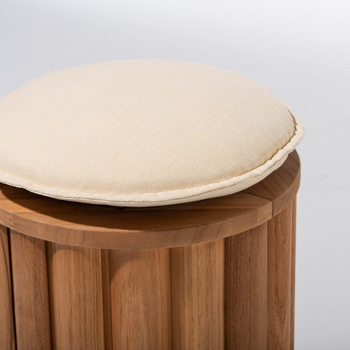 Daisy Teak Stool in Tiki Natural | Teakwood Frame Daisy Stool Kit Business & Pleasure Co.
