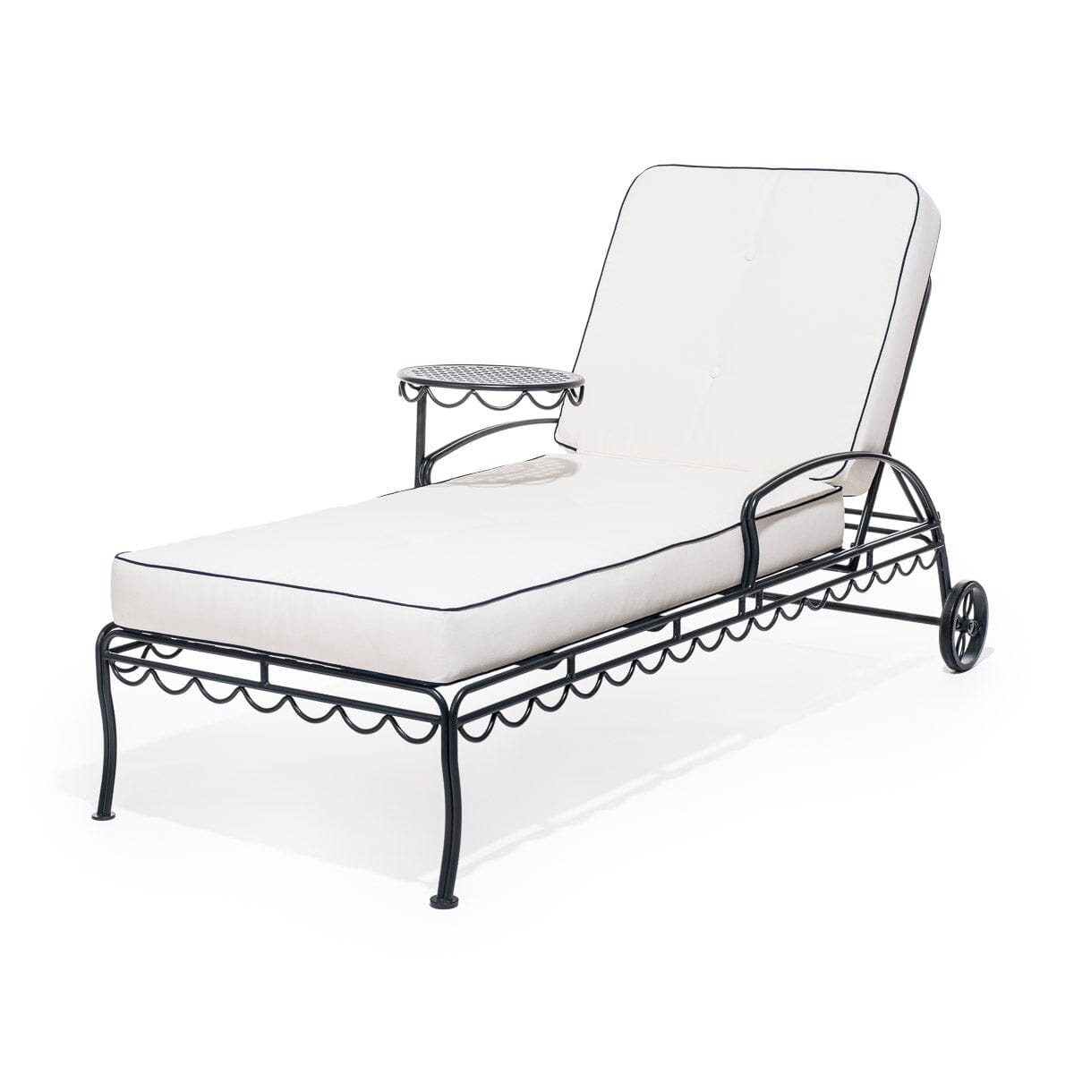 The Al Fresco Sun Lounger Cushion - Rivie White Al Fresco Sun Lounger Cushions Business & Pleasure Co