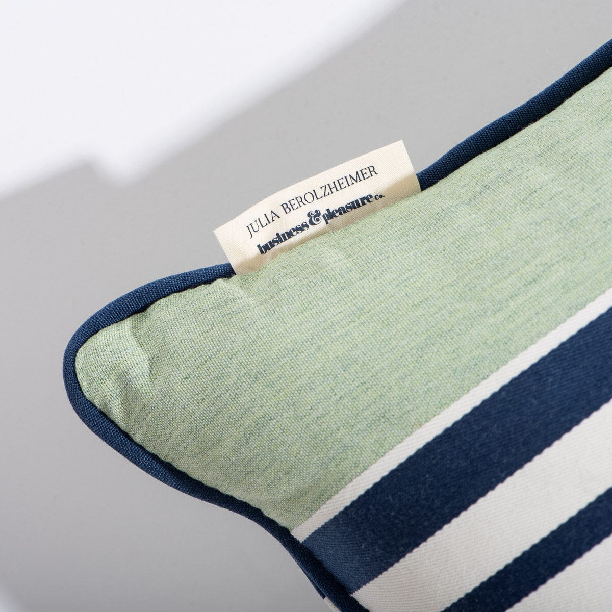 The Euro Throw Pillow x Julia Berolzheimer in Green Stripes B&P Co. x Julia Berolzheimer