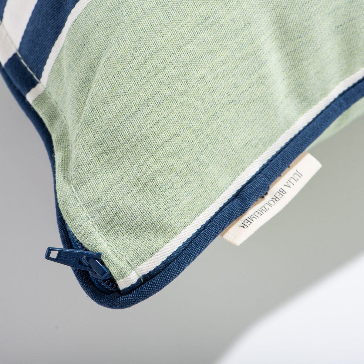 The Euro Throw Pillow x Julia Berolzheimer in Green Stripes B&P Co. x Julia Berolzheimer