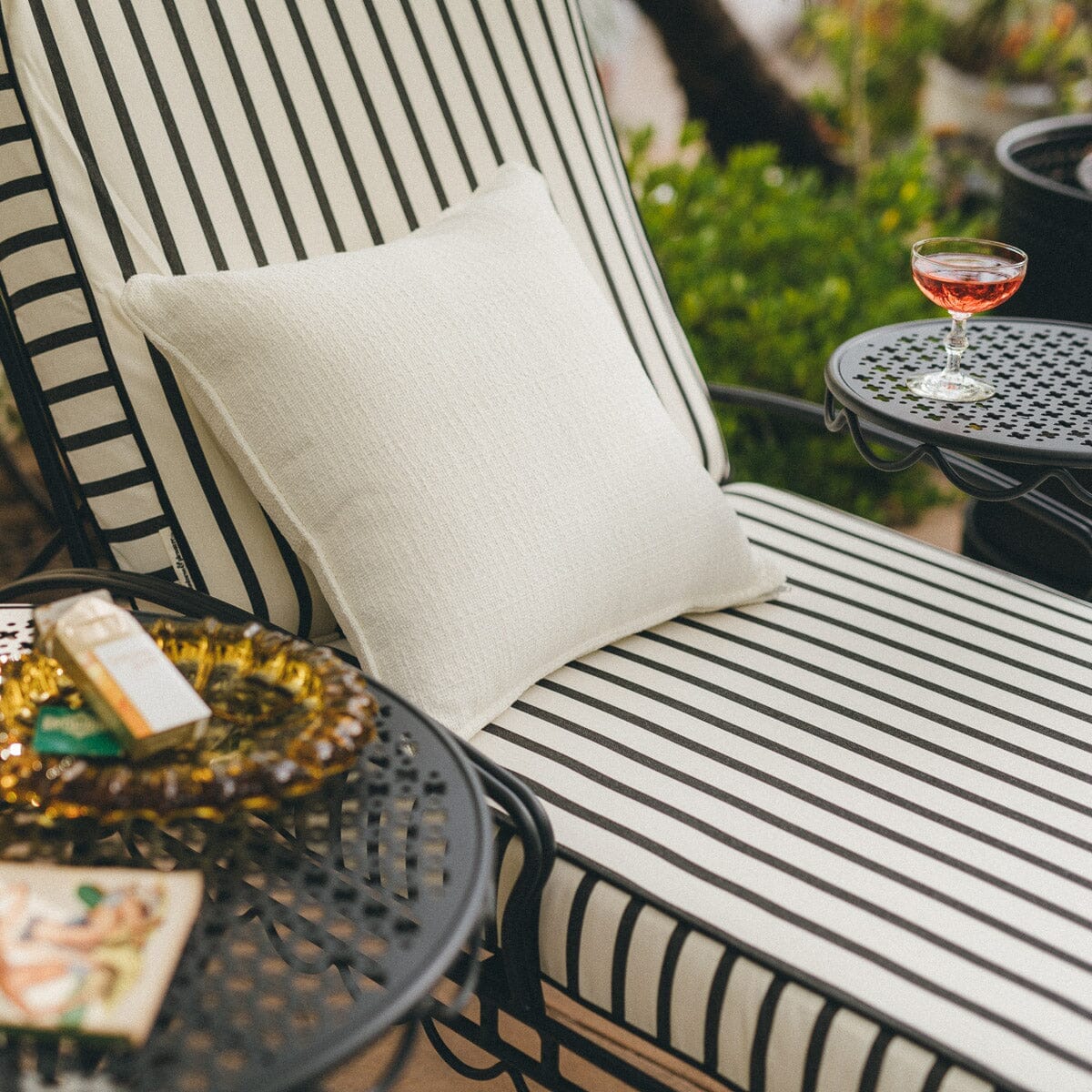 Small Square Throw Pillow Business & Pleasure Co. Boucle Antique White