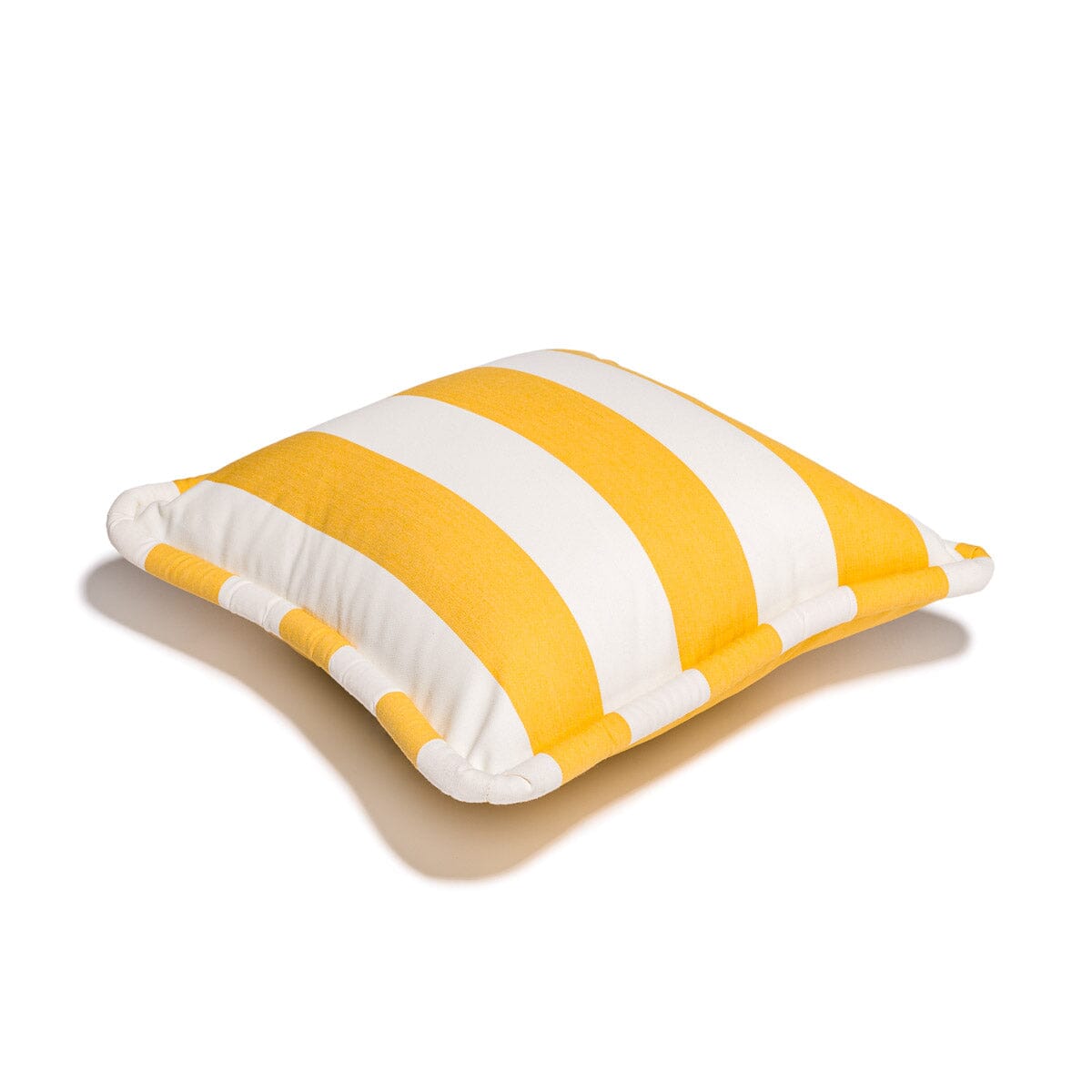 The Small Square Throw Pillow - Crew Mimosa Yellow Stripe Small Square Throw Business & Pleasure Co.
