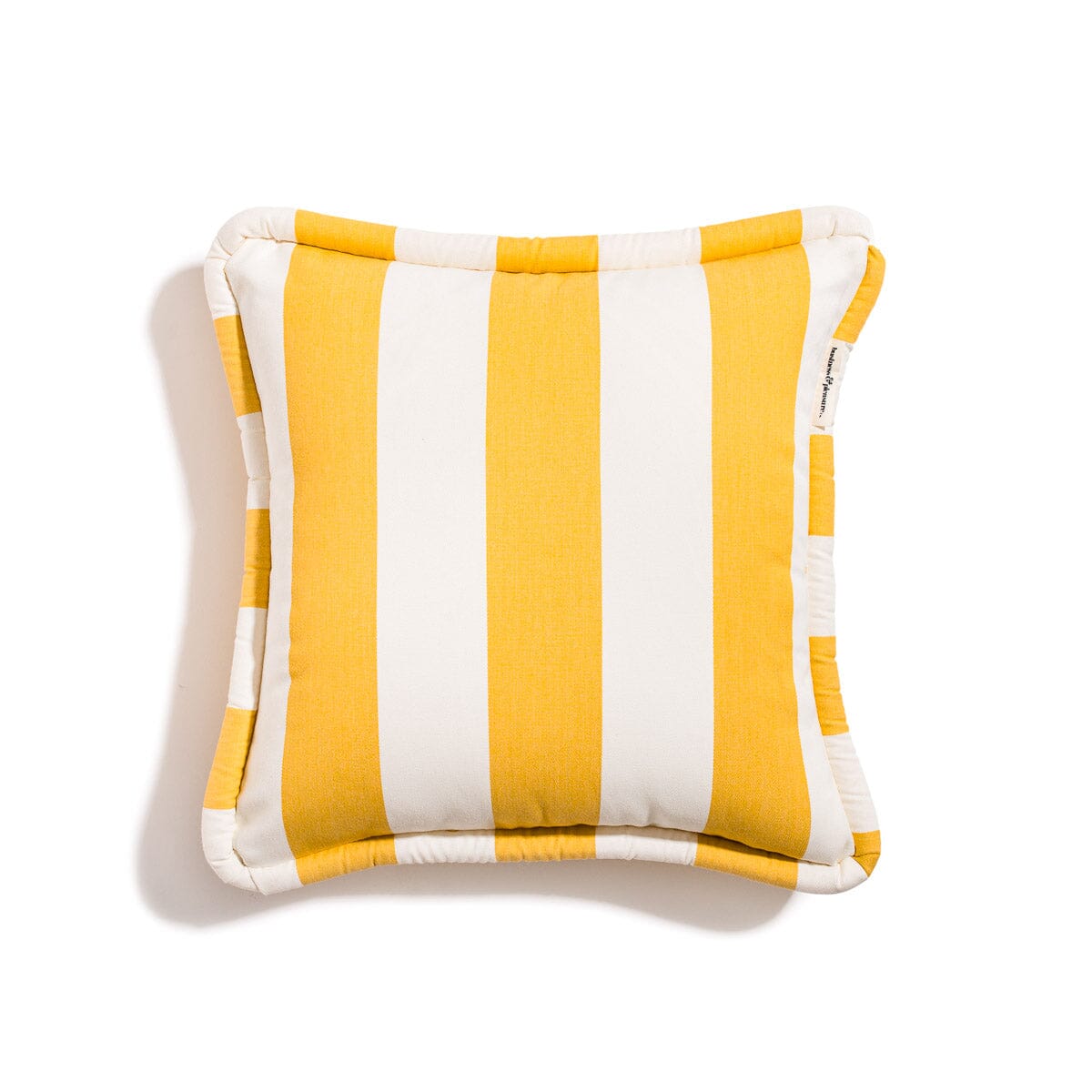 The Small Square Throw Pillow - Crew Mimosa Yellow Stripe Small Square Throw Business & Pleasure Co.