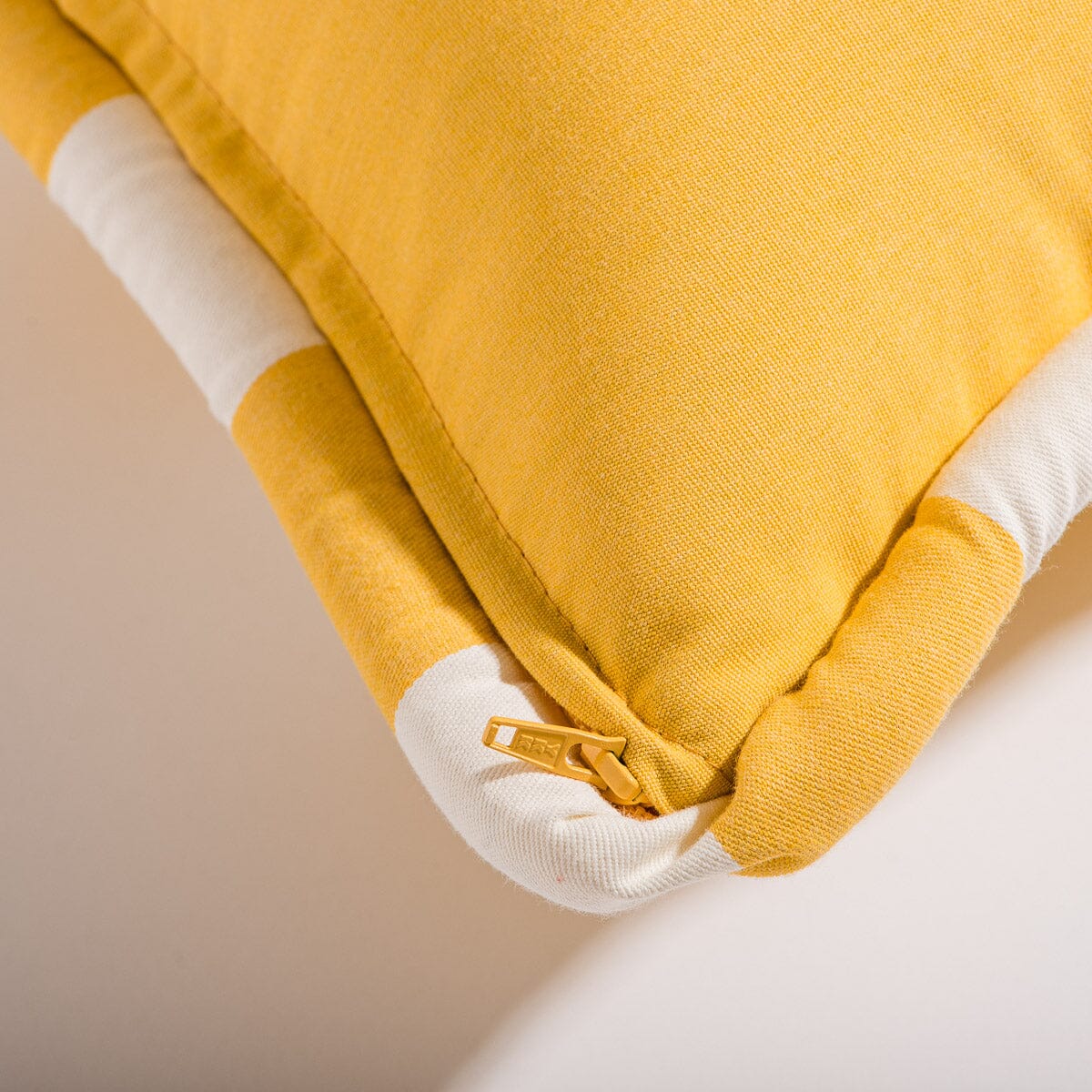 The Small Square Throw Pillow - Crew Mimosa Yellow Stripe Small Square Throw Business & Pleasure Co.