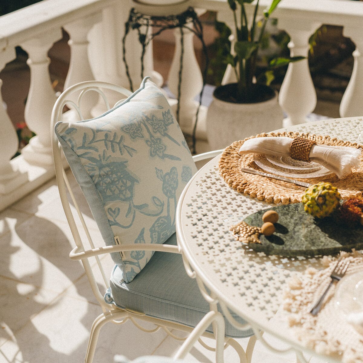 Small Square Throw Pillow Business & Pleasure Co. Hanalei Bay Blue Jacquard