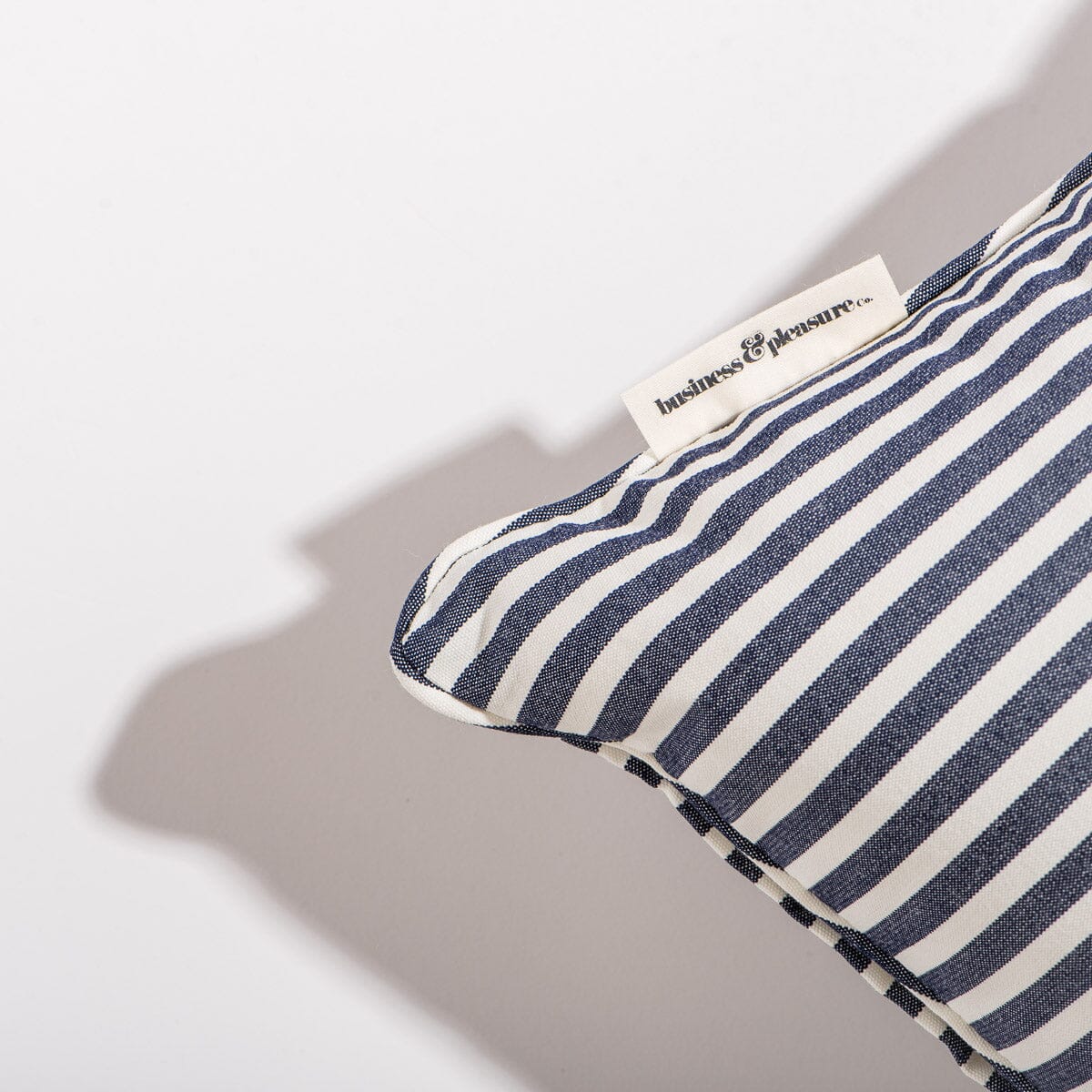 The Small Square Throw Pillow - Lauren's Navy Stripe Small Square Throw Business & Pleasure Co