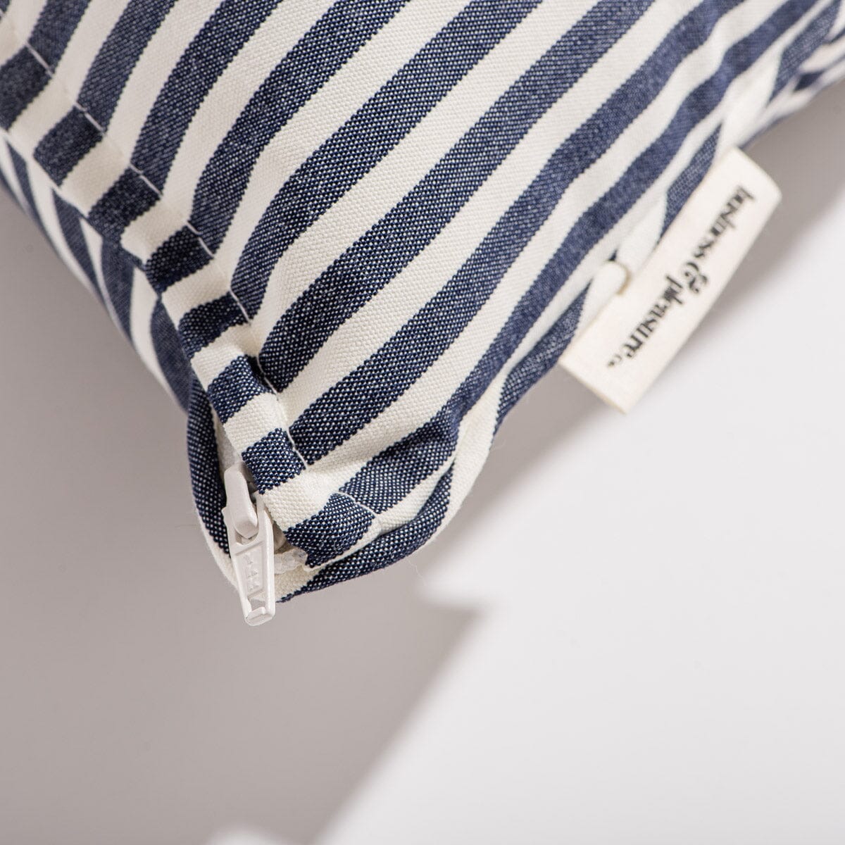 The Small Square Throw Pillow - Lauren's Navy Stripe Small Square Throw Business & Pleasure Co