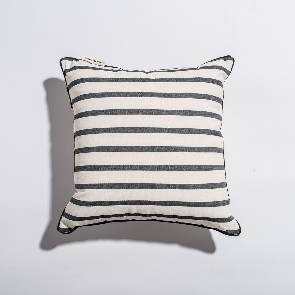 The Small Square Throw Pillow - Monaco Black Stripe Small Square Throw Business & Pleasure Co