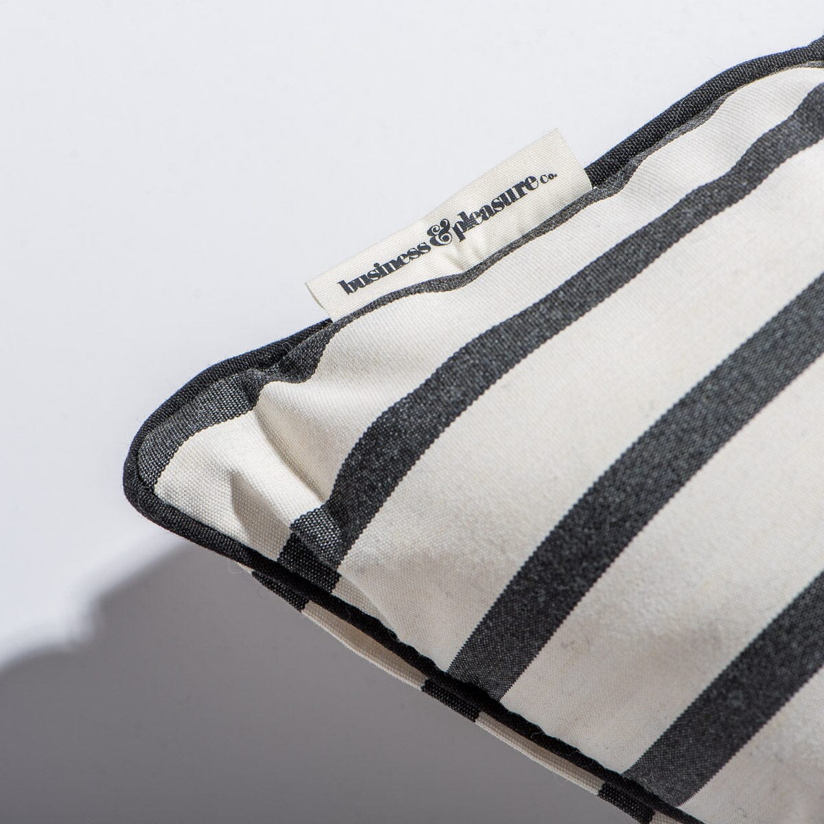 The Small Square Throw Pillow - Monaco Black Stripe Small Square Throw Business & Pleasure Co