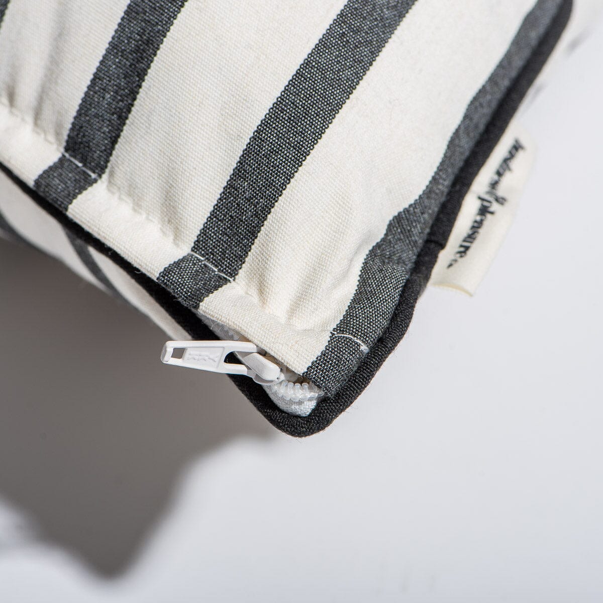 The Small Square Throw Pillow - Monaco Black Stripe Small Square Throw Business & Pleasure Co
